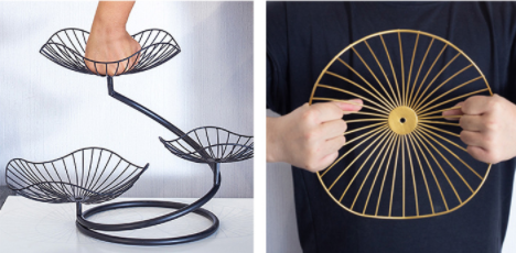 Powder Coated Anti Corrosion 0.8KG Steel Fruit Basket Three Storey