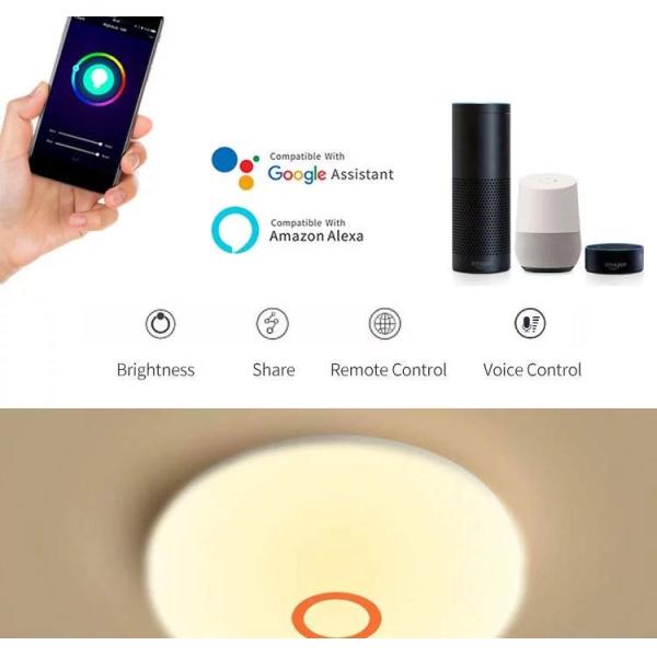 Multifunctional RGBCW Smart Wifi Voice App Remote Control Bedroom Living Room Music Led Ceiling Lamp