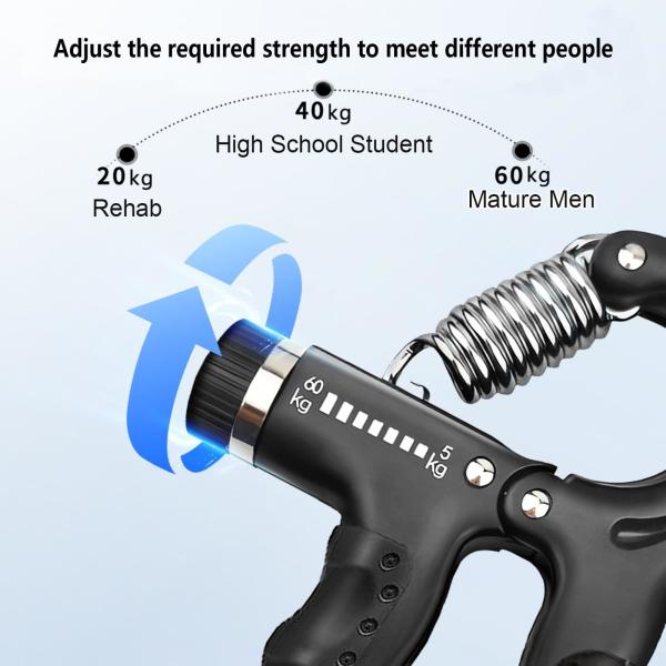 5 Pack Hand Grip Strengthener Kit Adjustable Silicone Grip Strength Trainer Kit