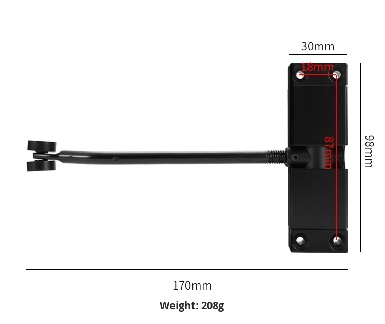 Silent Spring Automatic Door Closer Aluminum Alloy Wood Simple Design 180 Opening 50kg Capacity Household Hotel Use Normally