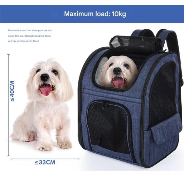 Outdoor 33.5*27*42CM Blue Cationic Oxford Expandable Pet Travel Backpack Soft Fabric Lovely Pet Necessities For Your Satisfied Companions