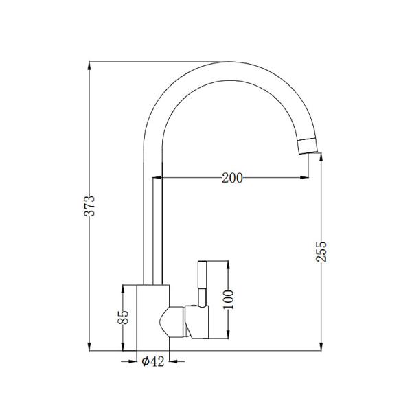 Нержавеющая сталь 373mm Faucet Адвокатуры кухни ручки Chrome одиночная