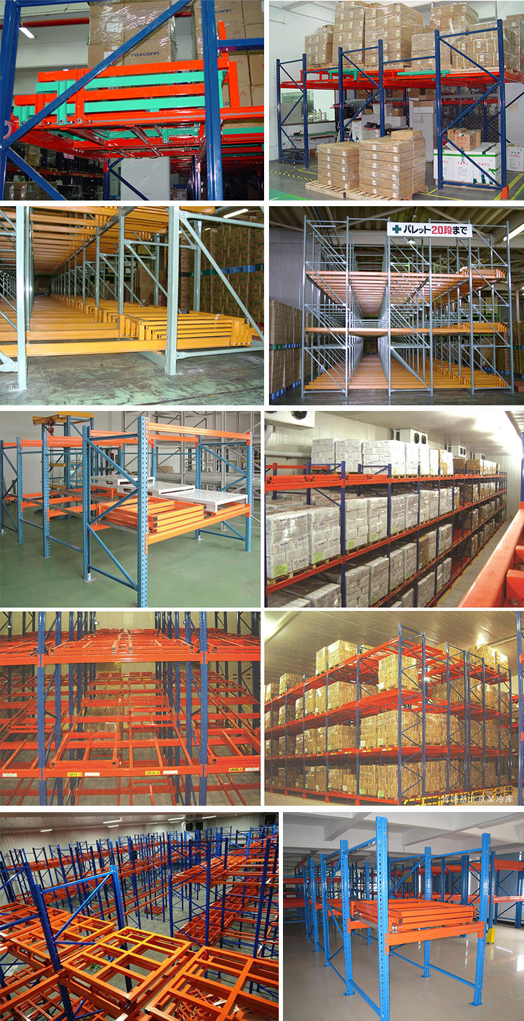 OEM Blue Push Back Pallet Racking 5 Deep LIFO Storage 3000kg Heavy Duty Warehouse Racking System