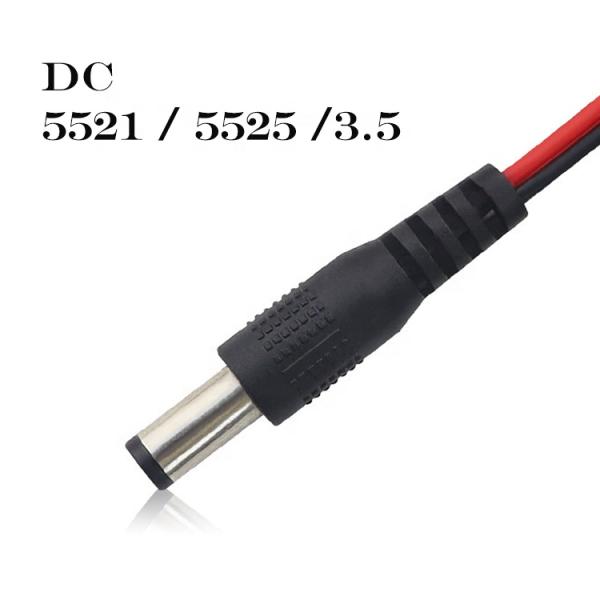 Personalizado 5521 5525 3.5 conector DC macho para abrir el cable de extremo de cable desnudo