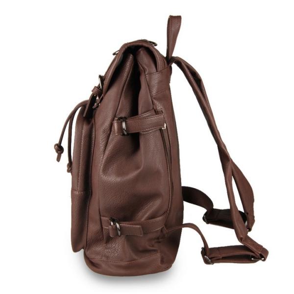 Retro Fashion Institute of wind men and women shoulder bag backpack school students tide Korea PU leather leisure backpa