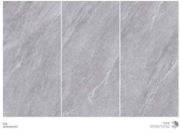 Parede interior resistente ao desgaste azulejos cerâmicos vidrados macios cinza 400x800mm para decoração e chuveiro