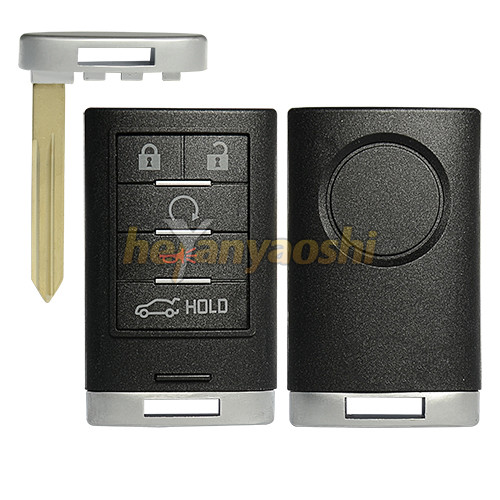 Cadillac 5 Buttons Smart Key Shell With Emergency Key Insert High Precision