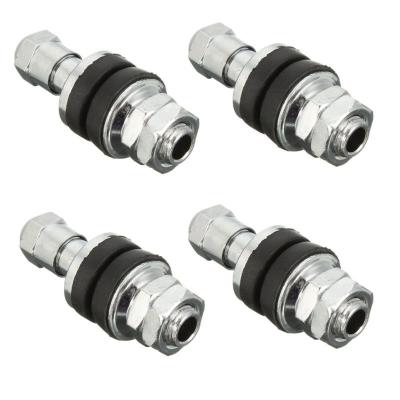 Silver Car Tire Valve Stem 502 Chrome Plated Metal Mount Rear Easy Installation