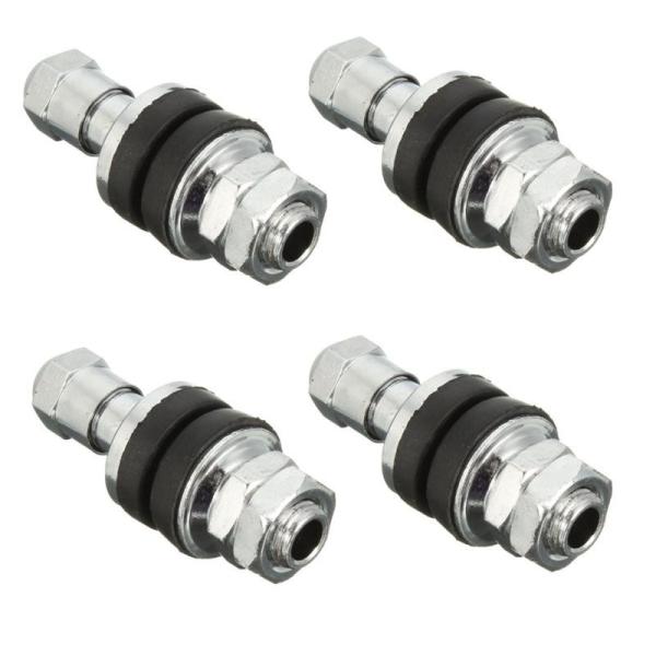 Silver Car Tire Valve Stem 502 Chrome Plated Metal Mount Rear Easy Installation