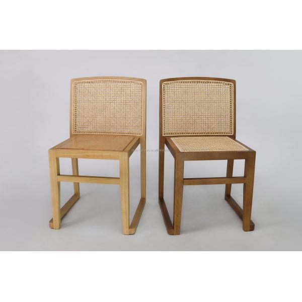 Stackable Wicker Chair with Rattan Back and Solid Wood Seat for Wedding Outdoor Cafe Dining Room Furniture