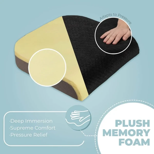 Adults Knitted Plush Velvet X-Large Memory Foam Seat Cushion for Office Chair and Car