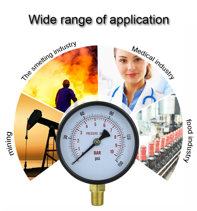 4 Inch Panel Manometer Precision Pressure Gauge Hydraulic with Customized Support OEM