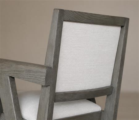Geometric Solid Wood Upholstered Armchair CYC-019