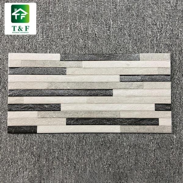 Exterior Glazed Ceramic Tiles 20 X 40 Black Mix White Color