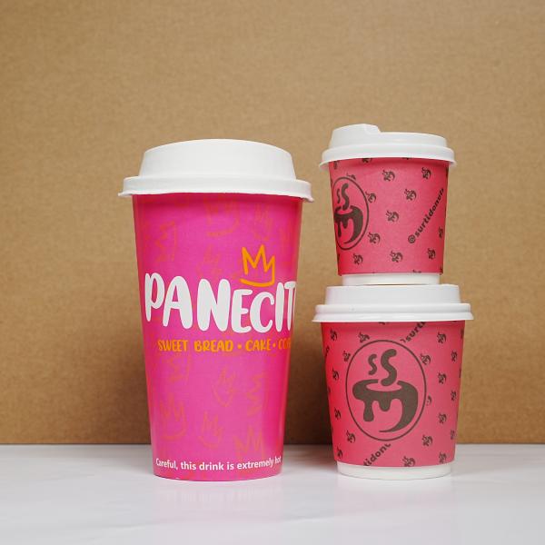 カスタマイズされたコンポスタブルコーヒーカップ 片置紙コーヒーカップ 蓋付き紙カップ