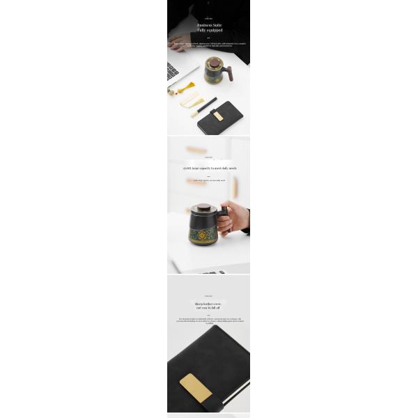 Ceramic Porcelain Coffee Cup Custom Logo Gift Set With Pen Tea Set Notebook Design Style
