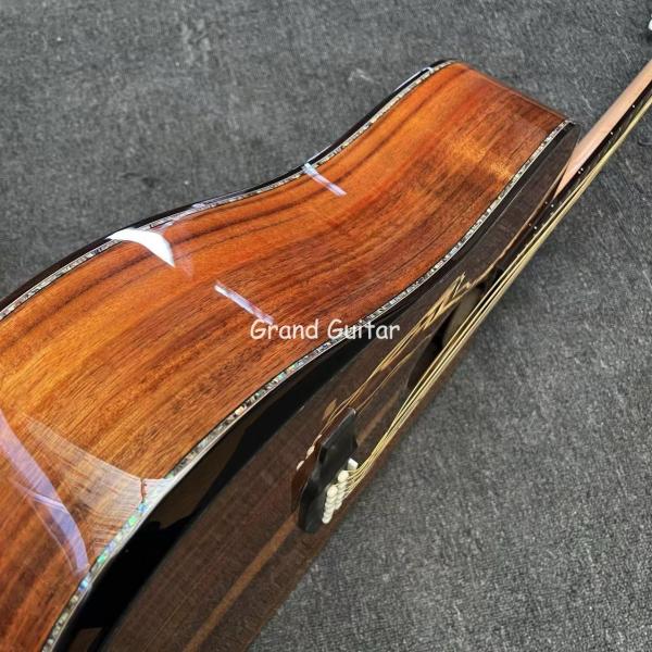 41 Inch Gloss Finishing 12 Strings Flamed Maple Neck Solid KOA Wood Acoustic Guitar Steel String Musical Instrument for Sale