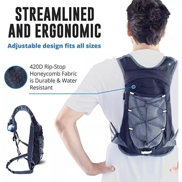 ISO 2L Waterproof Hiking Backpack 0.1kg Lightweight Hydration Vest Traveling Men