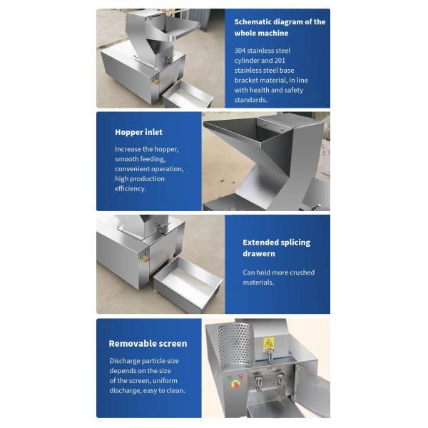 Crushed Chicken Bone Beef Meat Grinder Bone Crusher Stainless Steel 20-60KG/H