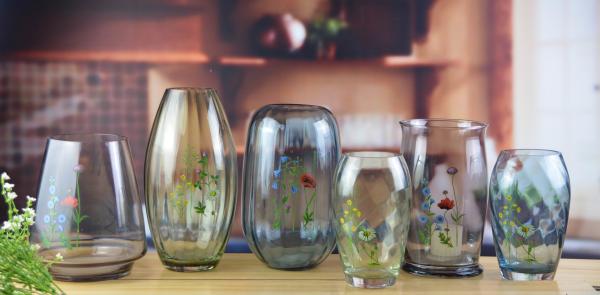 Vidro colorido antigo clássico vaso de vidro de 12 polegadas