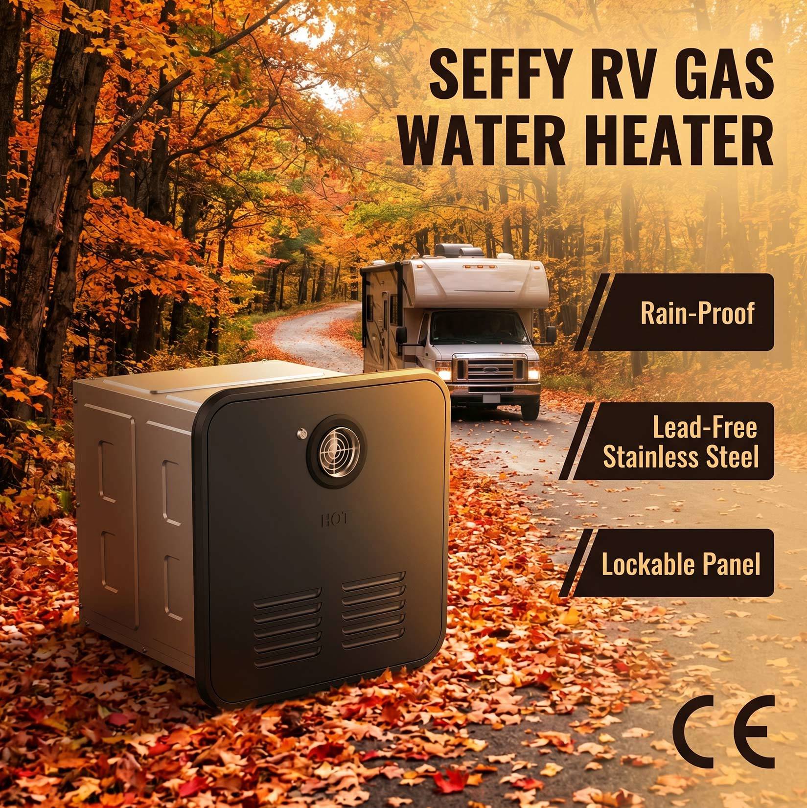 Silent RV Tankless Gas Water Heater for Camping Trailer & Motorhome with Customizable Front Panel Color Design