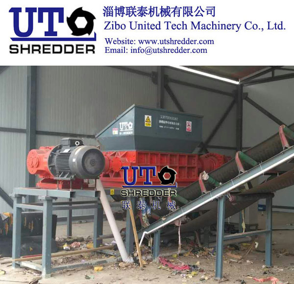 United Tech hot sale waste bed shredder/ double shaft shredder, waste furniture shredder, furniture crusher, wood crushe