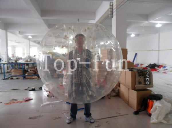 PVC / TPU Tarpaulin Inflatable Body Zorbing Bubble Ball , Human Rolling Ball For Playground
