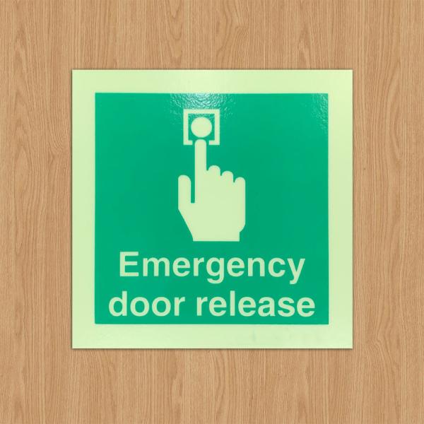 ODM Warning PVC Photoluminescent Fire Signs Emergency Door Release Sign