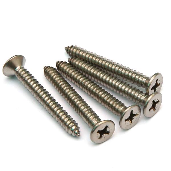 A2 304 Grade Stainless DIN7982 Countersunk Head Self Tapping Screws Phillips Drive Recess