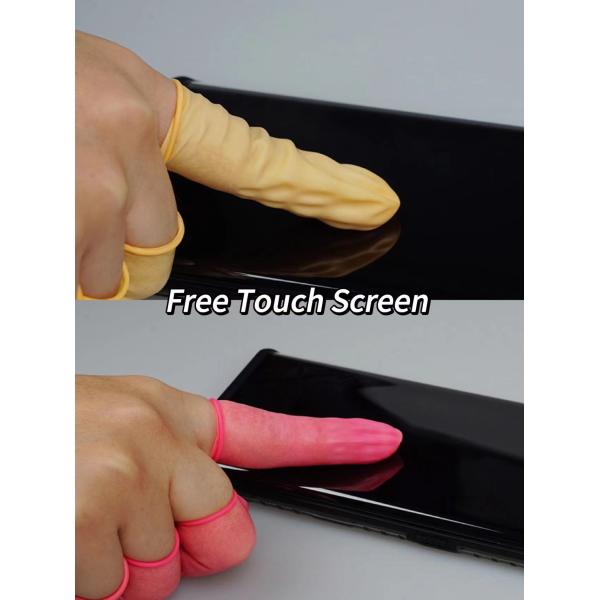 Thick Powder Free Finger Cots 100% Pure Natural Latex ESD Safety Gloves For Electronics Manufacturing