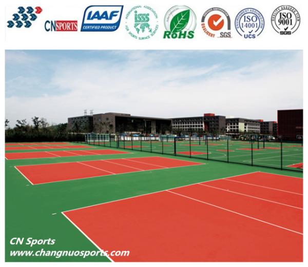 1.9mpa Tensile Strength Silicon PU Tennis Flooring ,Anti-UV and High Rebound