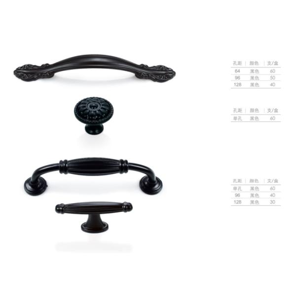 OEM Kitchen Door And Drawer Handles , Black Door And Cupboard Handles