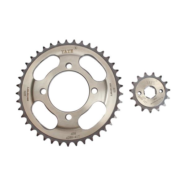 Gn125 Motorcycle Sprocket Set 42t-15t 428h-116l Motorcycle Chain Sprocket