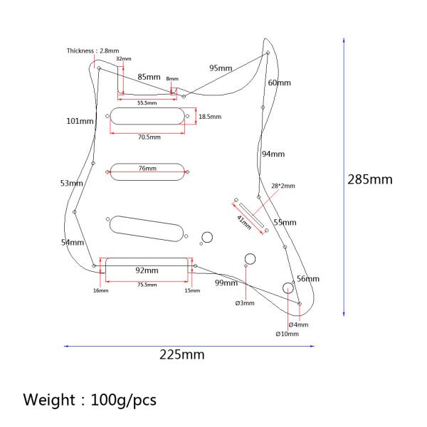 Зеркало Золотая гитара SSS Pickguard 11 отверстий Скретч Плей для США/Мекса STRATOCASTER Strat Электрические гитары