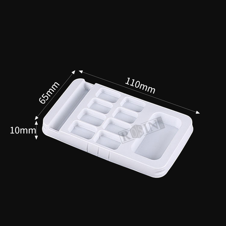 Clear Lid Nail Tip Display Tray White Blister Nail Art Storage Organizer