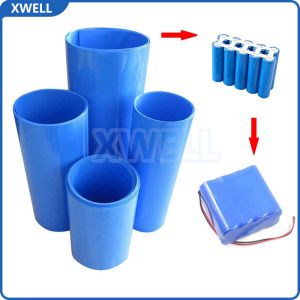 18650 PVC Heat Shrink Tube - Blue Flame-Retardant Insulation Sleeve for Battery