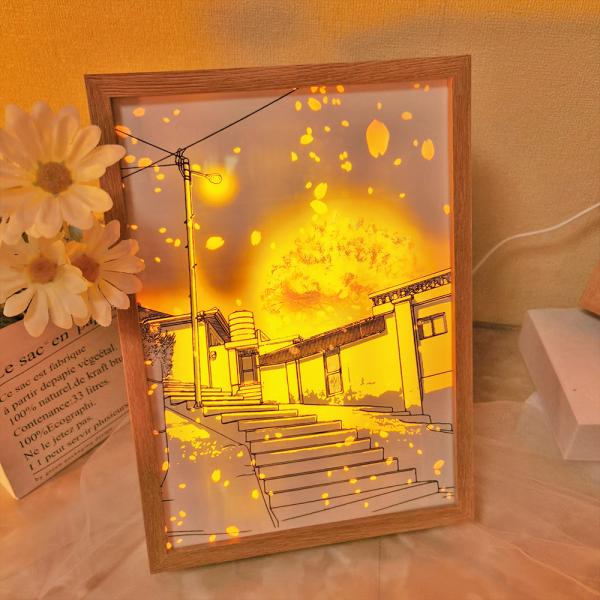 Decoration Charging Remote Control Bedroom Bedside Painting Nightlight