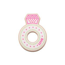 Desenhos animados Diamond Silicone Baby Teether, anéis saindo os dentes do silicone não tóxico