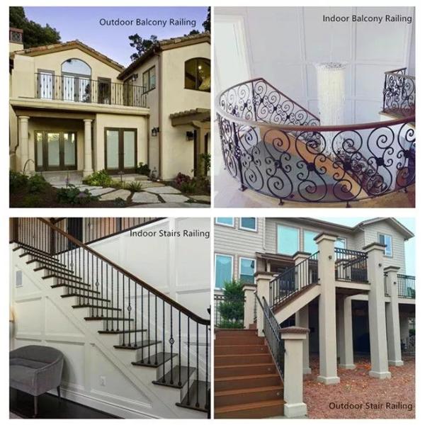 Поручни балкона квартиры ISO9001 чугунные для крытых шагов