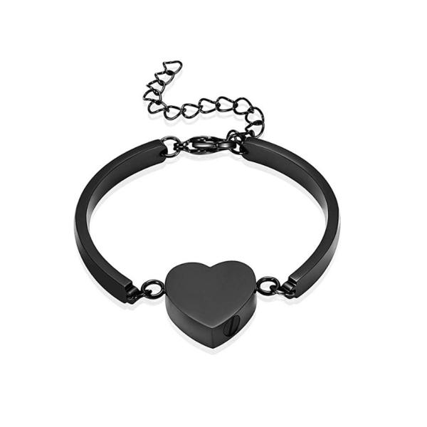 Adjustable Memorial Cremation Bracelet Rainbow Heart Urn Bangle For Ashes Keepsake