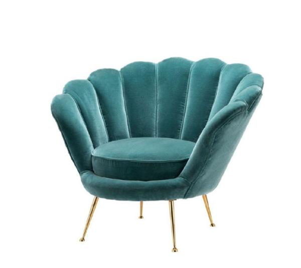 Modern Leisure Golden Stainless Steel Legs Embered Green fabric Lounge Sofa 2-3 seater for Hotel Living room