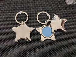 Hot Sale Personalize Promotion Gift Five Pointed Star Shaped Metal Keychain Star Two-piece Combination Keychain