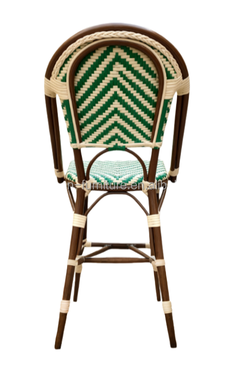French Bistro Style Bar Stools Set Vintage Counter Height Stools with Cane Back