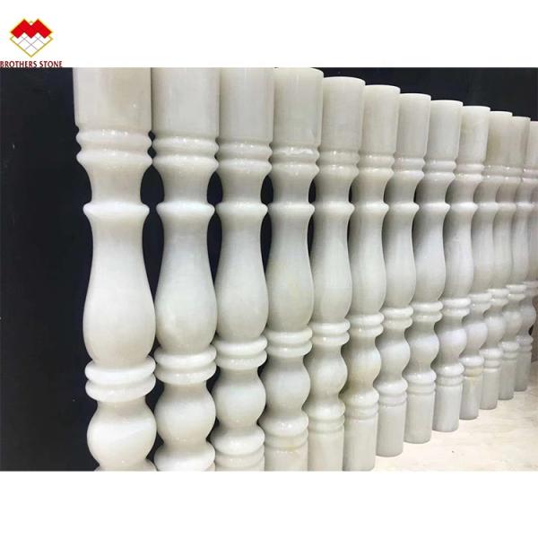 Standard or Customized Size White Onyx Marble Alabaster Stair Baluster for Luxury Homes