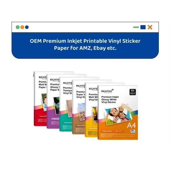 Vinyl Sticker Holographic Easy Adhesion Waterproof Inkjet Printable Die Cut Self-Adhesive Paper