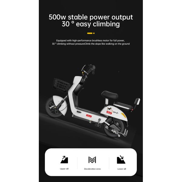 Rear Hub Motor 48v 350w/500w City Bike Scooter 6-8 Hours Charging Time Ideal for Adults