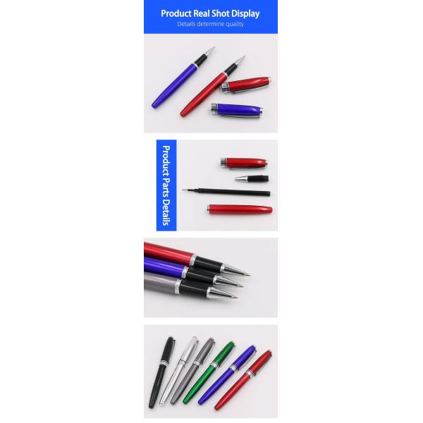 Metal Roller Ball Pen 1.0mm Bullet Tip Classic Ballpoint Pens Gel Ink Signature Pen