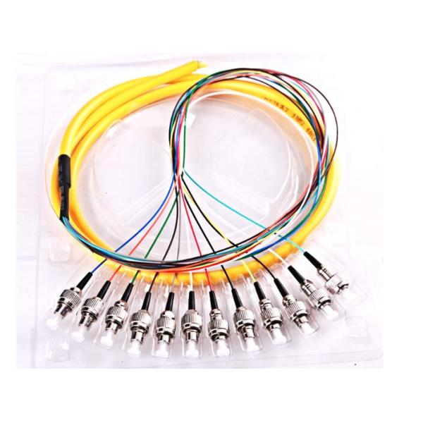 Orange Fiber Optic Pigtail FC 12 Cores Simplex 9/125 SM 3.0 mm 1.5 M LSZH Jacket