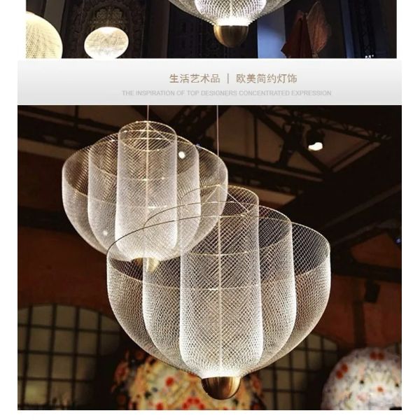 Postmodern Living Room Pendant Lamp Meshmatics Chandelier（WH-AP-614）