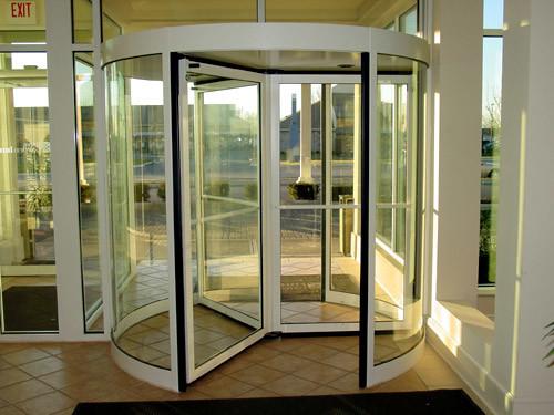 3/4 Wings Automatic Revolving Doors with Aluminium Alloy Framed Revolving Exterior Commercial Glass Door